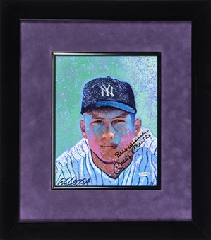 Mickey Mantle Signed 11x14" Sports Illustrated Cover Photo Original William Lopa Framed Painting 1/1 (UDA)  